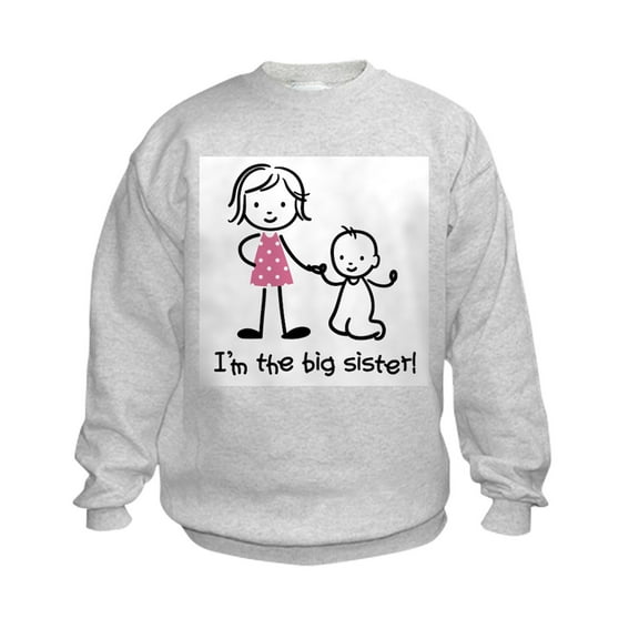 CafePress - Big Sister Stick People Kids Sweatshirt - Kids Sweatshirt, Youth Crew Neck Sweatshirt