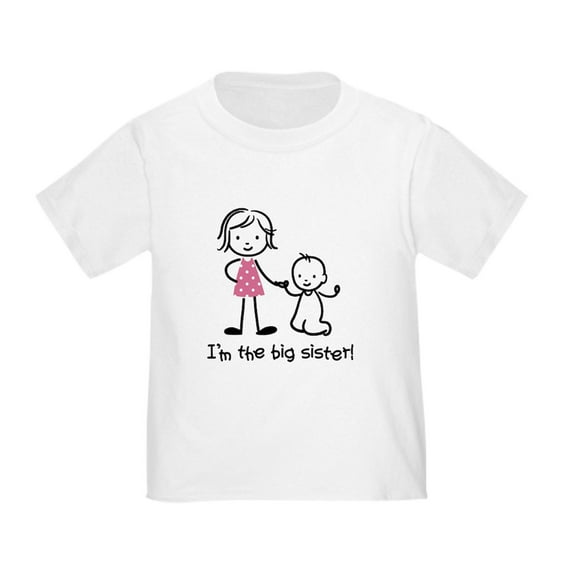 CafePress - Big Sister Stick People T Shirt - Cute Toddler T-Shirt, 100% Cotton