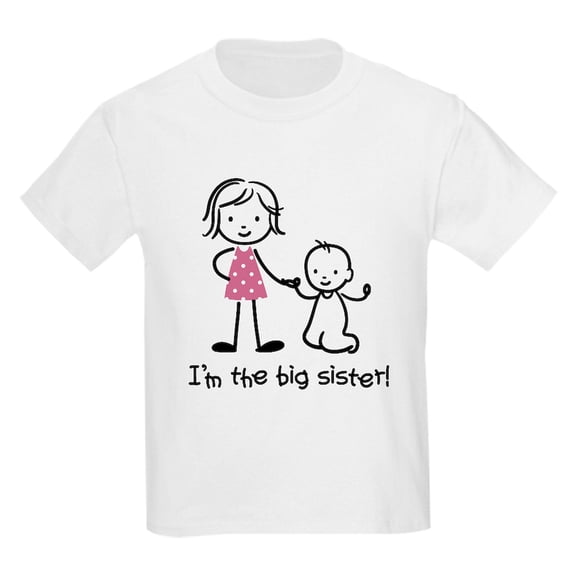 CafePress - Big Sister Stick People T Shirt - Light T-Shirt Kids XS-XL