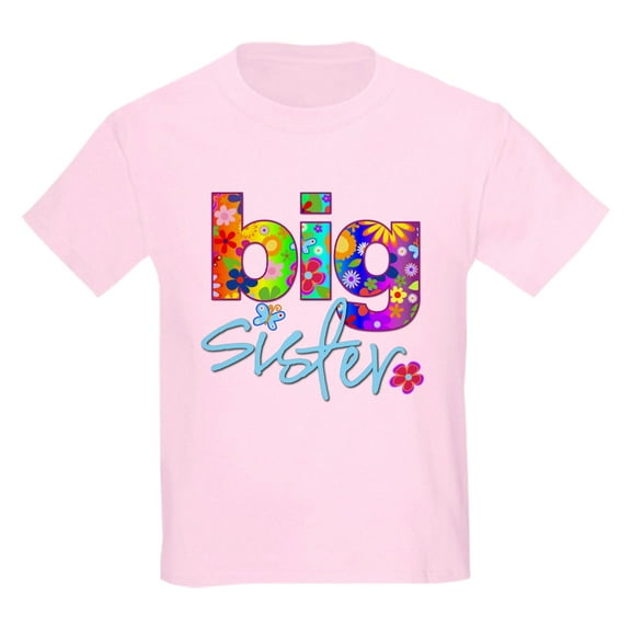 CafePress - Big Sister T Shirt Flower Kids Light T Shirt - Light T-Shirt Kids XS-XL