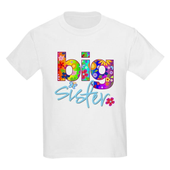 CafePress - Big Sister T Shirt Flower Kids Light T Shirt - Light T-Shirt Kids XS-XL
