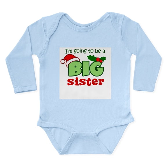 CafePress - Big Sister To Be Christmas Body Suit - Long Sleeve Cotton Baby Bodysuit
