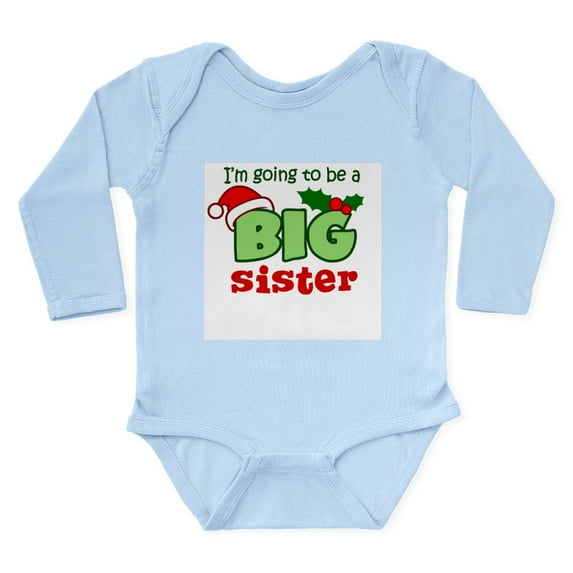 CafePress - Big Sister To Be Christmas Body Suit - Long Sleeve Cotton Baby Bodysuit