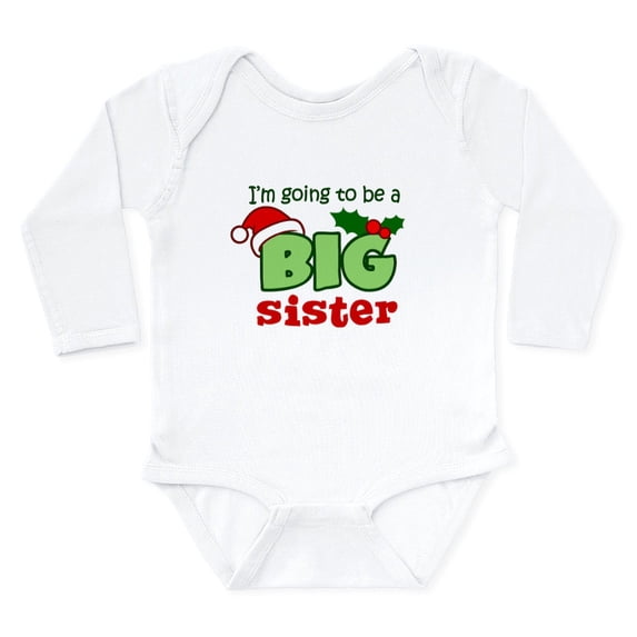 CafePress - Big Sister To Be Christmas Body Suit - Long Sleeve Cotton Baby Bodysuit