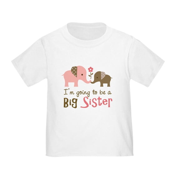CafePress - Big Sister To Be Mod Elephant T Shirt - Cute Toddler T-Shirt, 100% Cotton