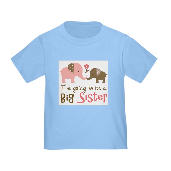 CafePress - Big Sister To Be Mod Elephant T Shirt - Cute Toddler T-Shirt, 100% Cotton