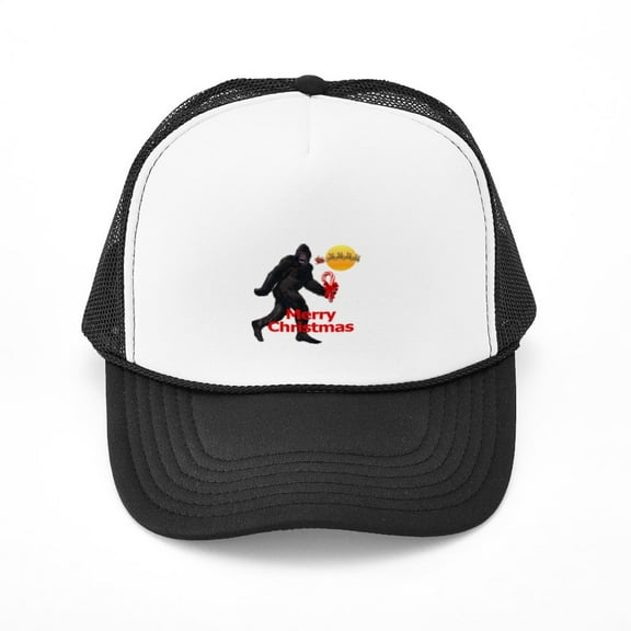 CafePress - Bigfoot Believes In Santa Claus - Adjustable Unisex Printed Trucker Hat with Mesh Back