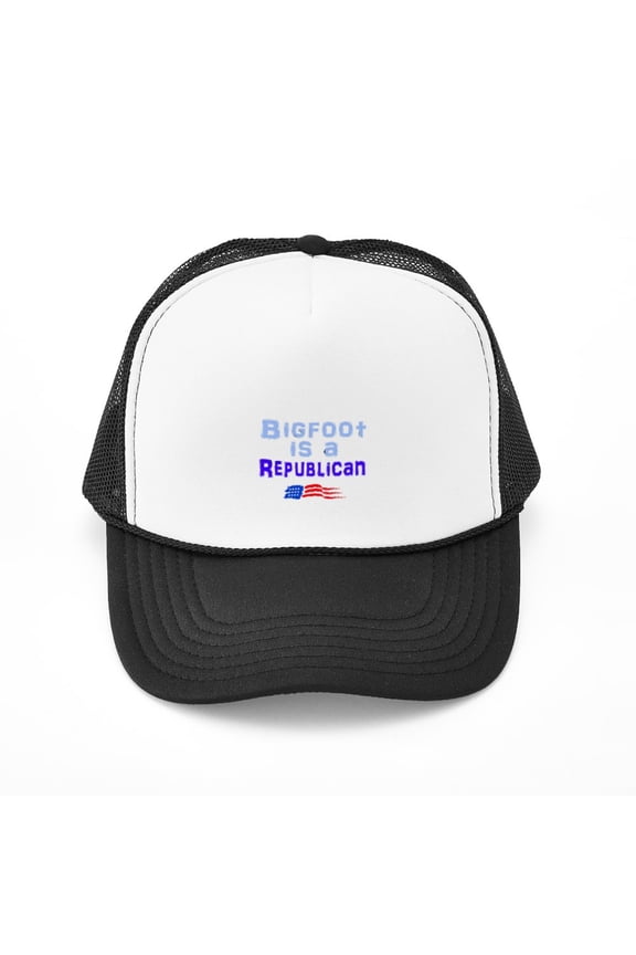 - Bigfoot Is A Republican - Adjustable Unisex Printed Trucker Hat with Mesh Back