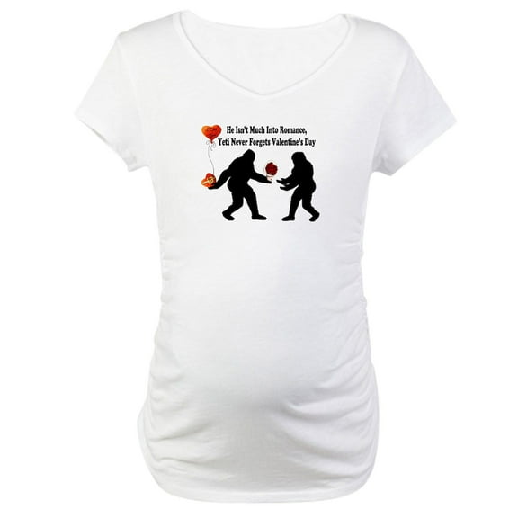 CafePress - Bigfoot Remembers Valentines Day Maternity T Shirt - Cotton Maternity T-shirt, Cute & Funny Pregnancy Tee