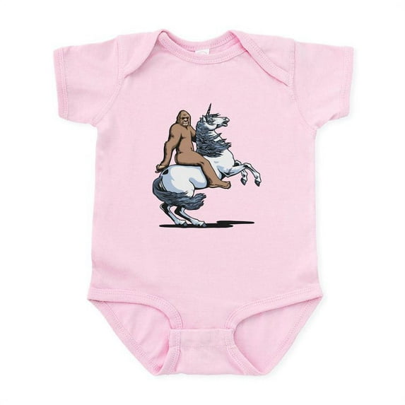 CafePress - Bigfoot Riding A Unicorn Infant Bodysuit - Baby Light Bodysuit, Size Newborn - 24 Months