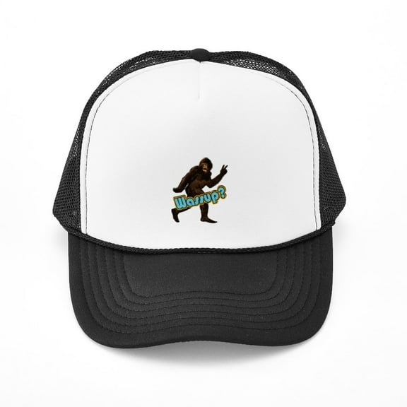 CafePress - Bigfoot Yeti Sasquatch Wassup - Adjustable Unisex Printed Trucker Hat with Mesh Back