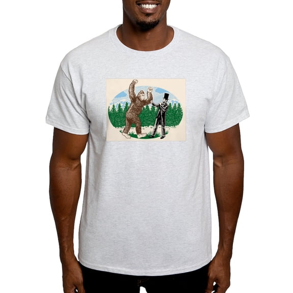 CafePress - Bigfootvsabe T Shirt - Light T-Shirt - CP
