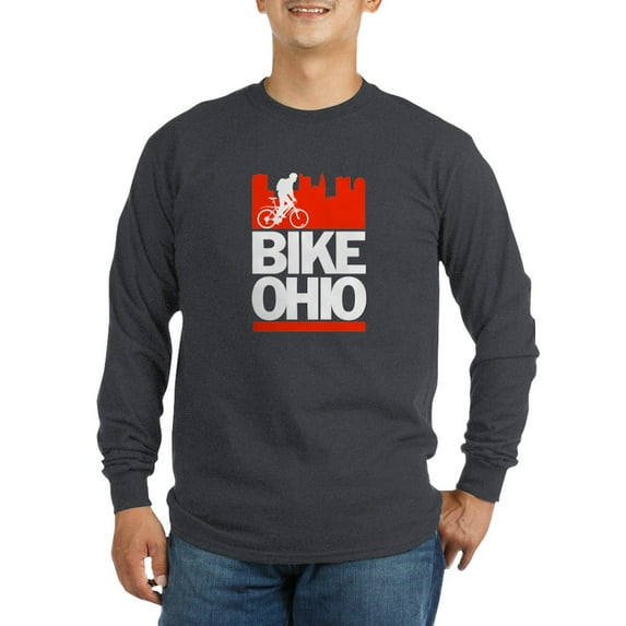 CafePress - Bike Ohio Long Sleeve T Shirt - Long Sleeve Dark T-Shirt