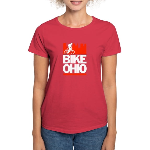 CafePress - Bike Ohio T Shirt - Women's Traditional Fit Dark T-Shirt