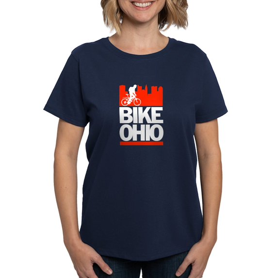 CafePress - Bike Ohio T Shirt - Women's Traditional Fit Dark T-Shirt