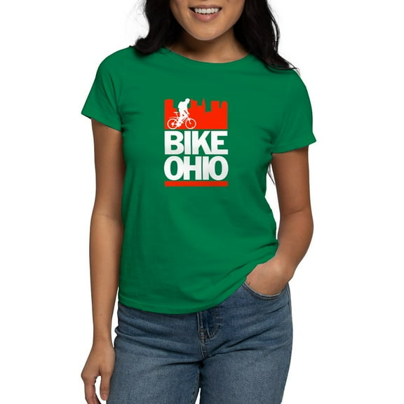 CafePress - Bike Ohio T Shirt - Women's Traditional Fit Dark T-Shirt