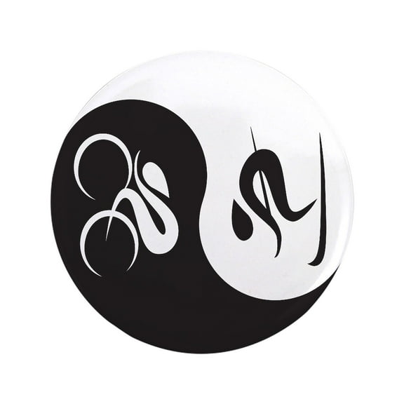 CafePress - Bike Ski Yin Yang Button - 3.5" Button