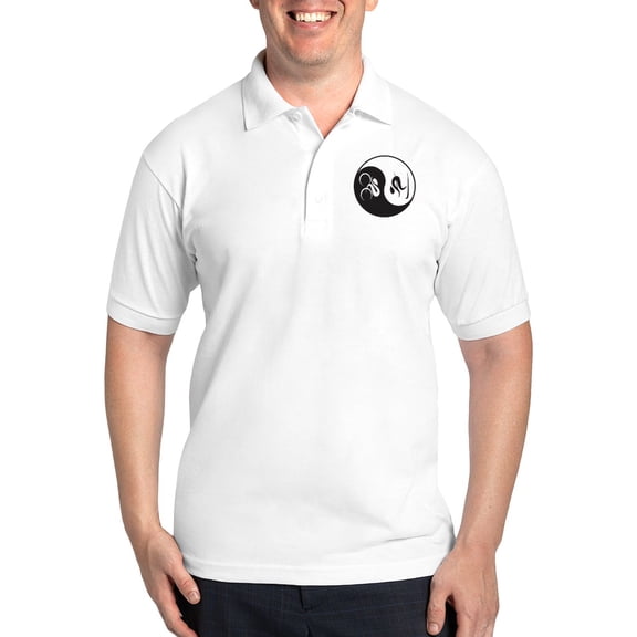 CafePress - Bike Ski Yin Yang Golf Shirt - Golf Shirt, Pique Knit Golf Polo