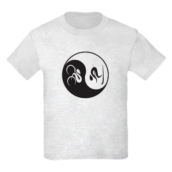 CafePress - Bike Ski Yin Yang Kids Light T Shirt - Light T-Shirt Kids XS-XL