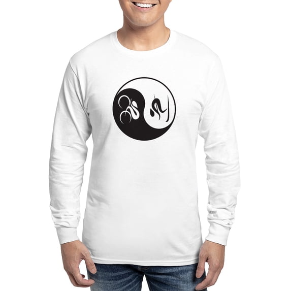 CafePress - Bike Ski Yin Yang Long Sleeve Dark T Shirt - Unisex Cotton Long Sleeve T-Shirt