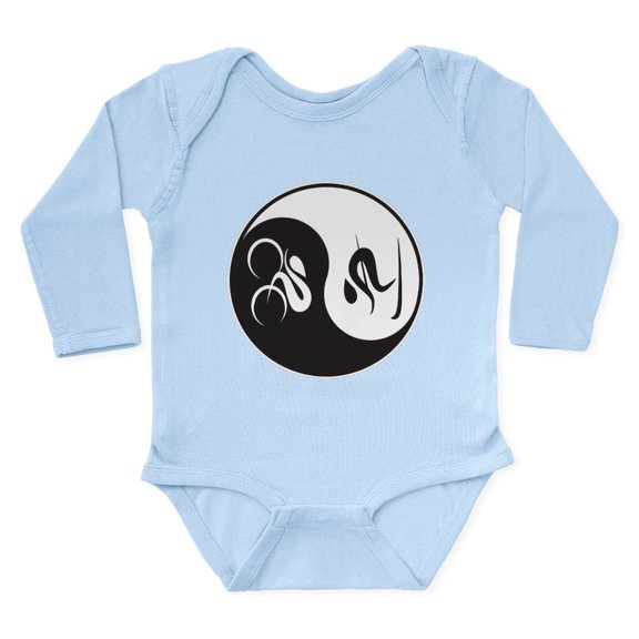 CafePress - Bike Ski Yin Yang Long Sleeve Infant Bodysuit - Long Sleeve Cotton Baby Bodysuit