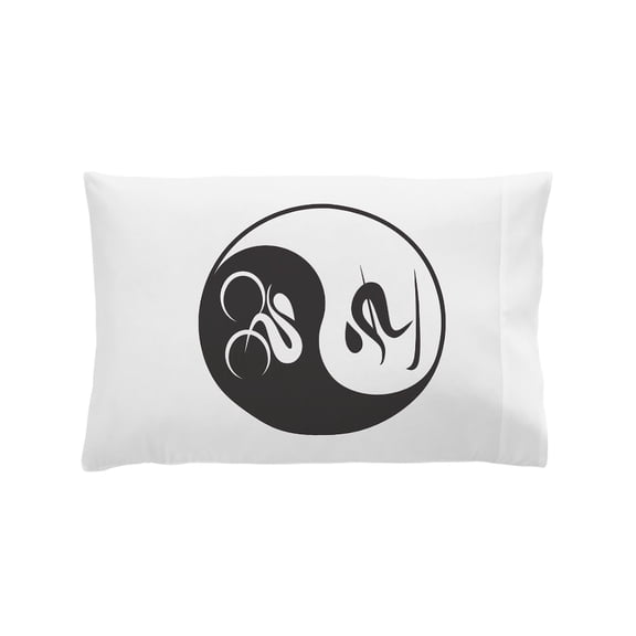 CafePress - Bike Ski Yin Yang Pillow Case - Standard Size Pillow Case, 20"x30" Pillow Cover, Unique Pillow Slip Fleece