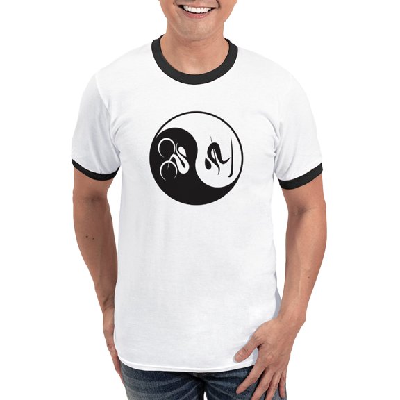 CafePress - Bike Ski Yin Yang Ringer T - 100% Cotton Ringed T-Shirt