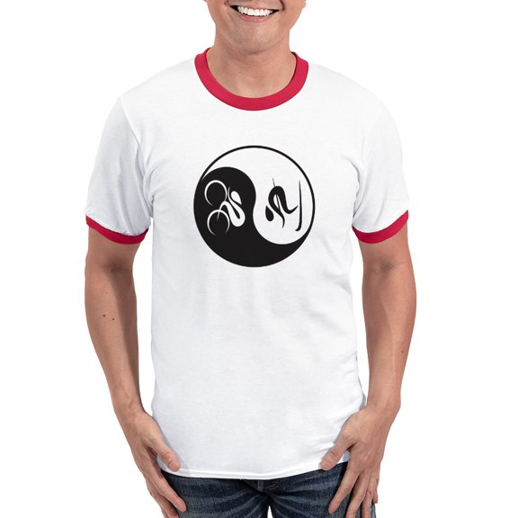 CafePress - Bike Ski Yin Yang Ringer T - 100% Cotton Ringed T-Shirt