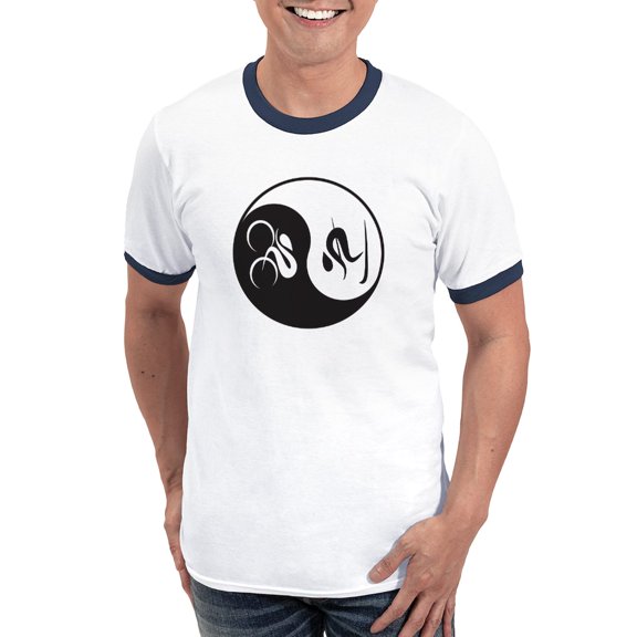 CafePress - Bike Ski Yin Yang Ringer T - 100% Cotton Ringed T-Shirt