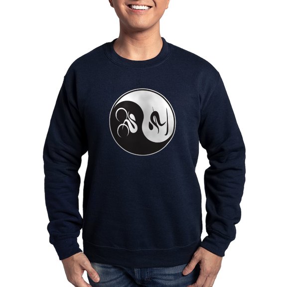 CafePress - Bike Ski Yin Yang Sweatshirt (Dark) - Classic Crew Neck Sweatshirt