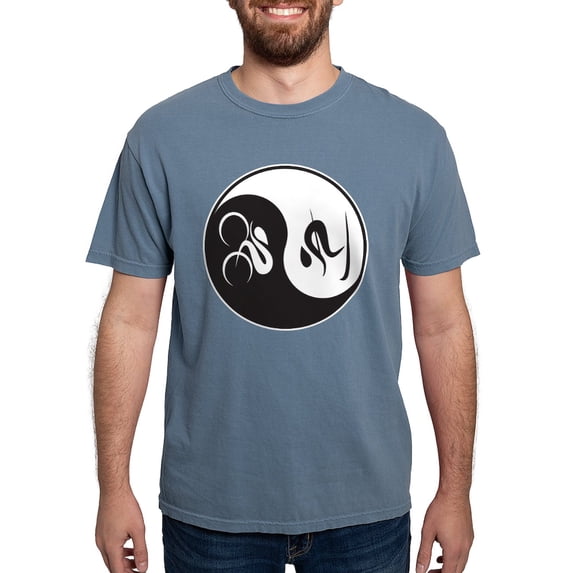 CafePress - Bike Ski Yin Yang T Shirt - Mens Comfort Colors Shirt