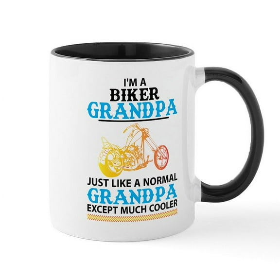 CafePress - Biker Grandpa... Mugs - 11 oz Ceramic Mug - Novelty Coffee Tea Cup