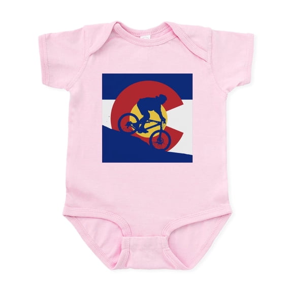 CafePress - Biking In Colorado Body Suit - Baby Light Bodysuit, Size Newborn - 24 Months