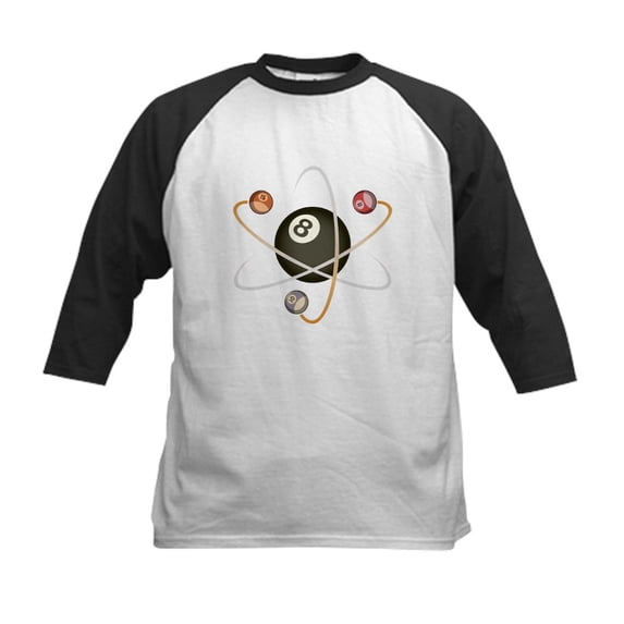 CafePress - Billiard Atom Kids Baseball Jersey - Kids Cotton Baseball Jersey, 3/4 Sleeve Shirt