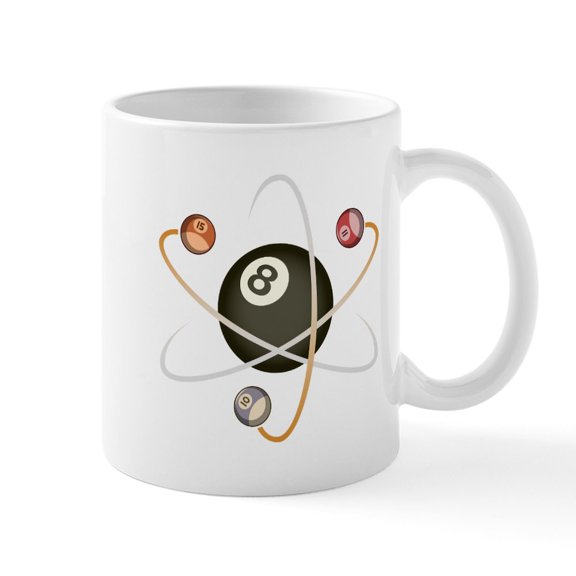 CafePress - Billiard Atom Mug - 11 oz Ceramic Mug - Novelty Coffee Tea Cup