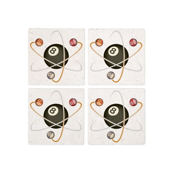 CafePress - Billiard Atom - Tile Coaster, Drink Coaster Set of 4