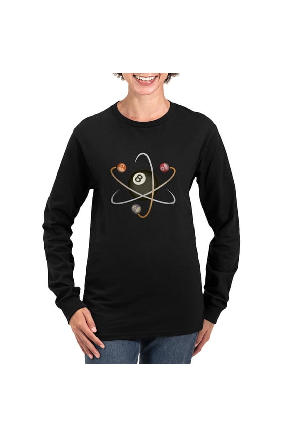 - Billiard Atom Women's Long Sleeve Dark T Shirt - Women's Long Sleeve Graphic Tee Casual Fit