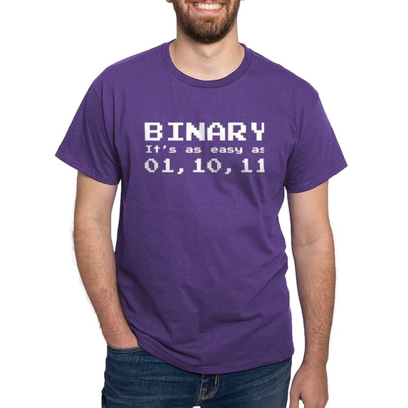 CafePress - Binary It's As Easy As 01,10,11 Dark T Shirt - Men's Classic Graphic Cotton T-Shirt