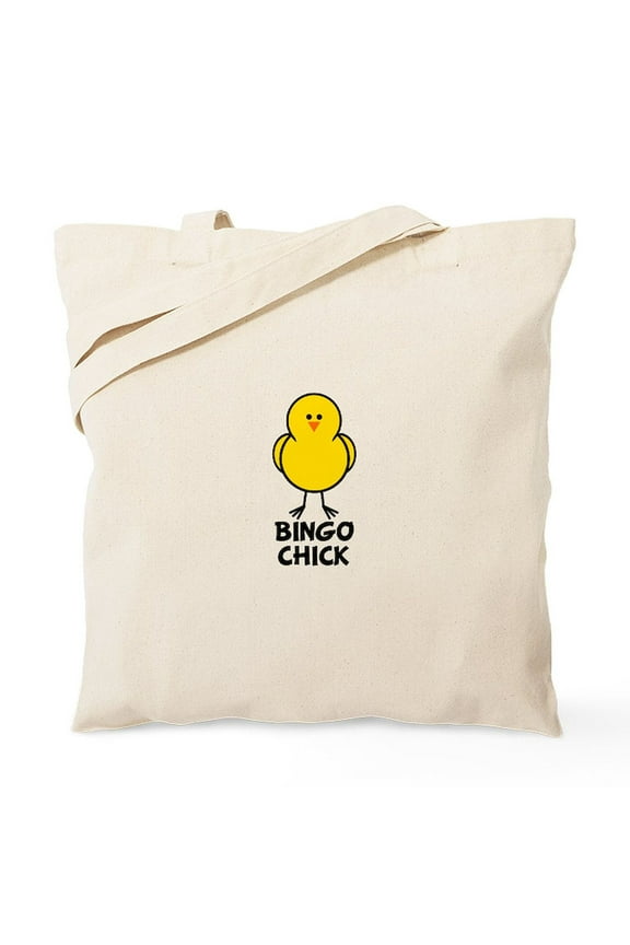 - Bingo Chick Tote Bag - Unisex Canvas Tote Bag, Beige, 1-Piece