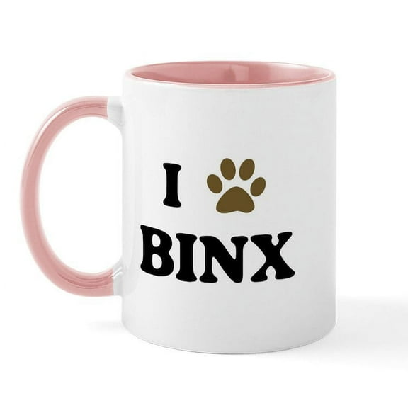 CafePress - Binx Paw Hearts Mug - 11 oz Ceramic Mug - Novelty Coffee Tea Cup