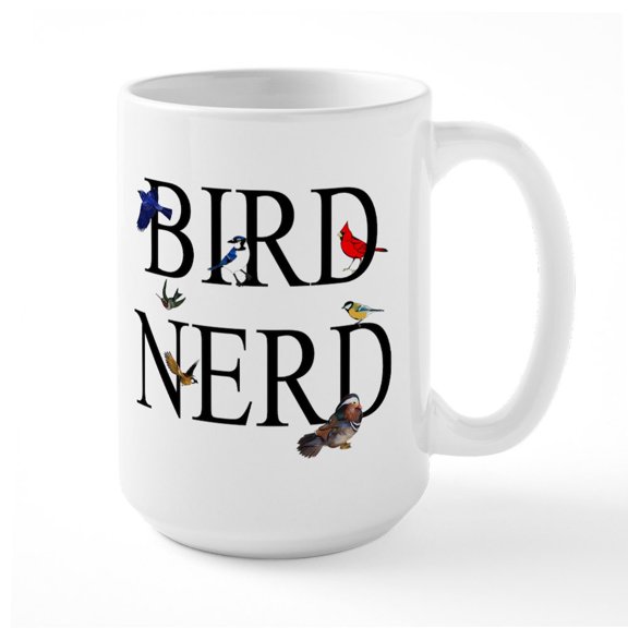 CafePress - Bird Nerd Large Mug - 15 oz Ceramic Large White Novelty Mug