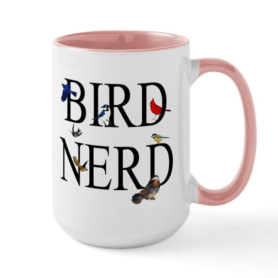CafePress - Bird Nerd Large Mug - 15 oz Ceramic Large White Novelty Mug