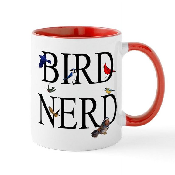 CafePress - Bird Nerd Mug - 11 oz Ceramic Mug - Novelty Coffee Tea Cup