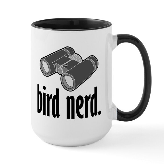 CafePress - Bird Nerd Mugs - 15 oz Ceramic Large White Novelty Mug