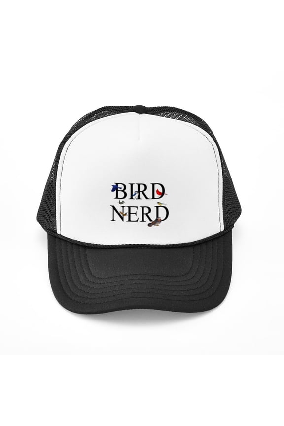 - Bird Nerd - Adjustable Unisex Printed Trucker Hat with Mesh Back