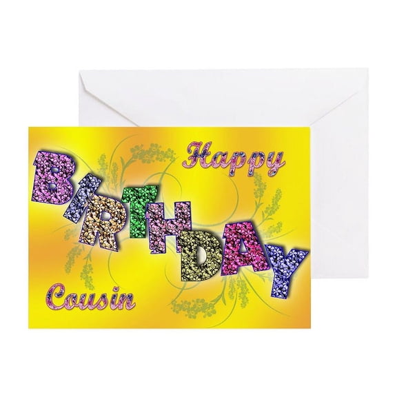 CafePress - Birthday Card For Cousin - Greeting Card, Blank Inside Glossy