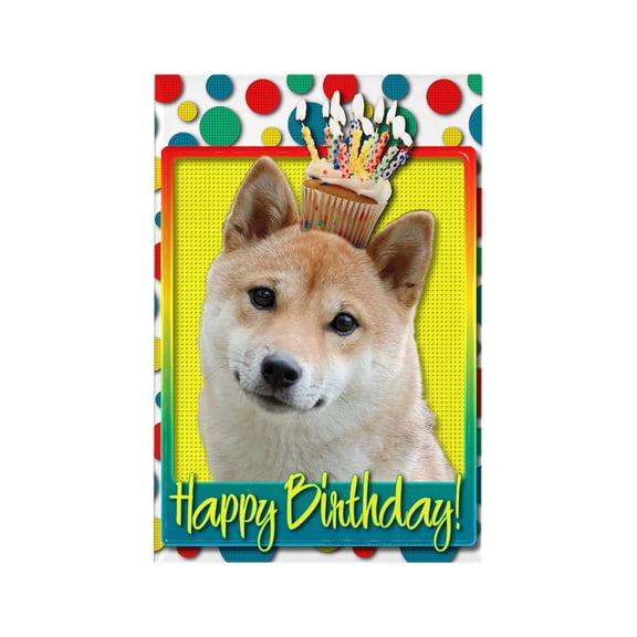 CafePress - Birthday Cupcake Shiba Inu - Rectangle Magnet, 2"x3" Refrigerator Magnet
