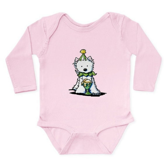 CafePress - Birthday Ice Cream Westie Long Sleeve Infant Bodys - Long Sleeve Cotton Baby Bodysuit