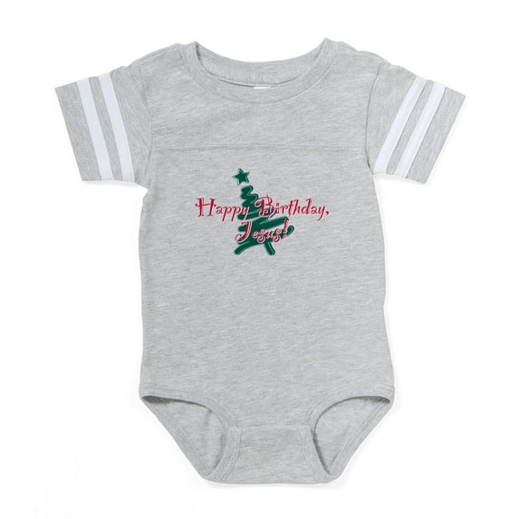 CafePress - Birthday Jesus - Cute Infant Baby Football Bodysuit