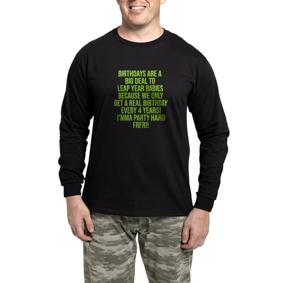 CafePress - Birthdays Are A Big Deal To Leap Year Babies - Men's Long Sleeve Loose Fit Cotton Dark Pajama Set